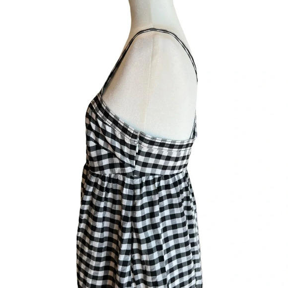 J. Crew Gingham Eyelet Embroidered Cotton Midi Dress Black White 4 Classic Chic - Picture 3 of 8